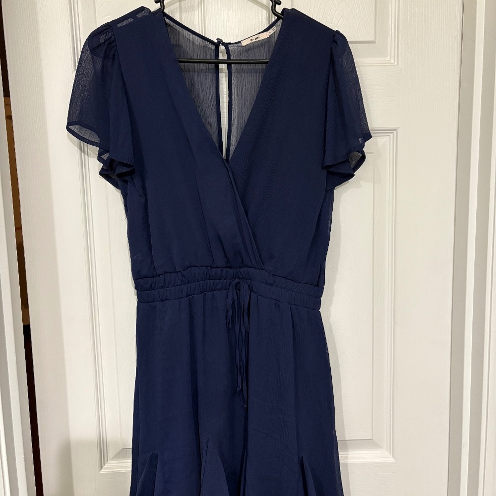 Navy blue short sleeve dress